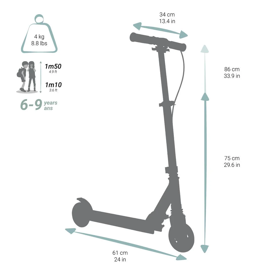 Mid 5 Kids' Scooter with Handlebar Brake and Suspension - Image 18