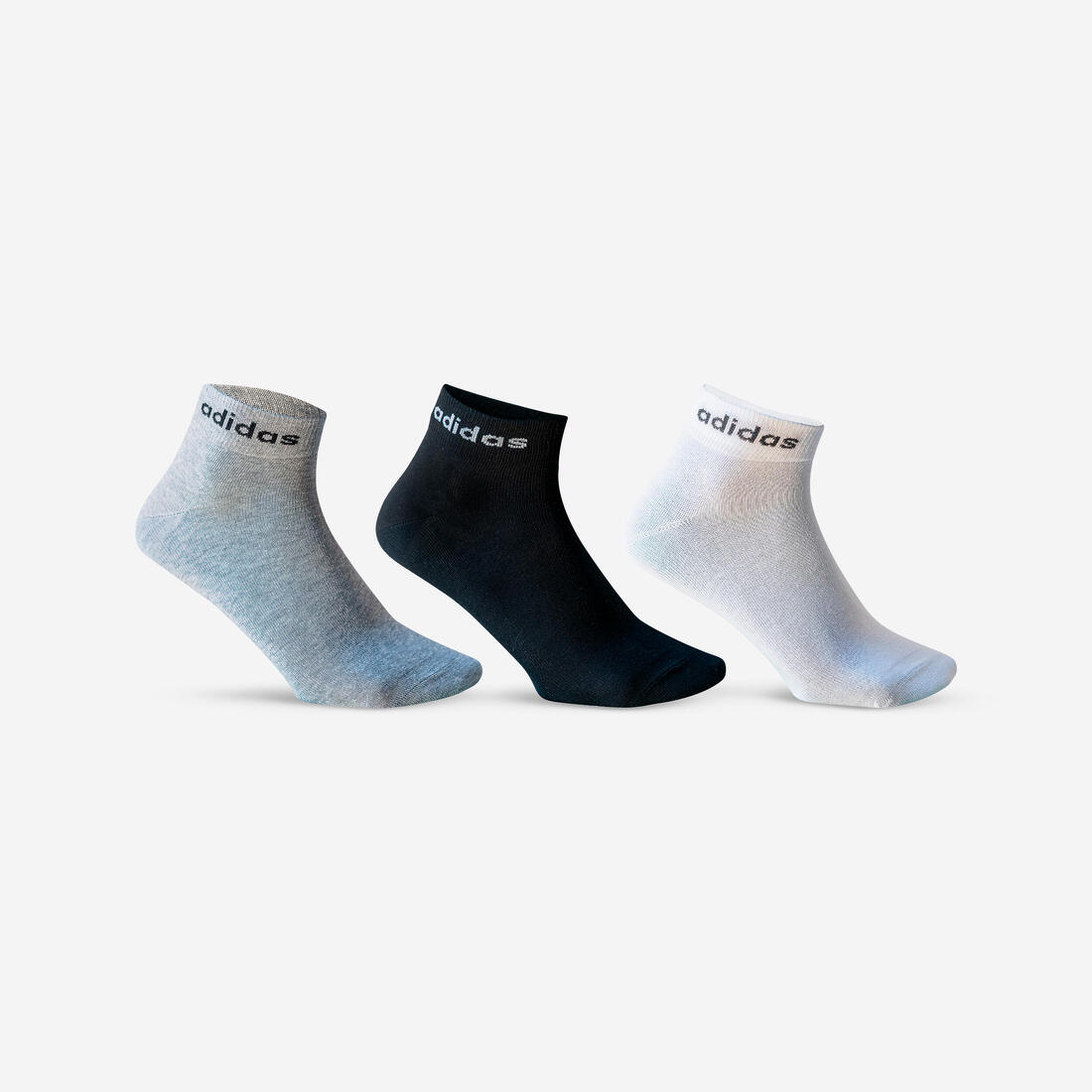 Mid Sports Socks Tri-Pack - Black/White/Grey