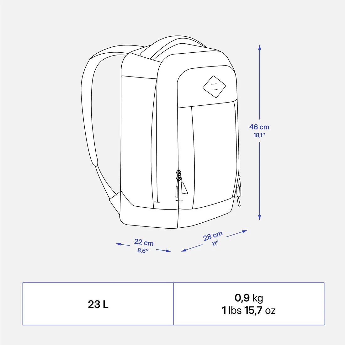Multi-pocket hiking backpack 23 L, Escape 500 - Image 3