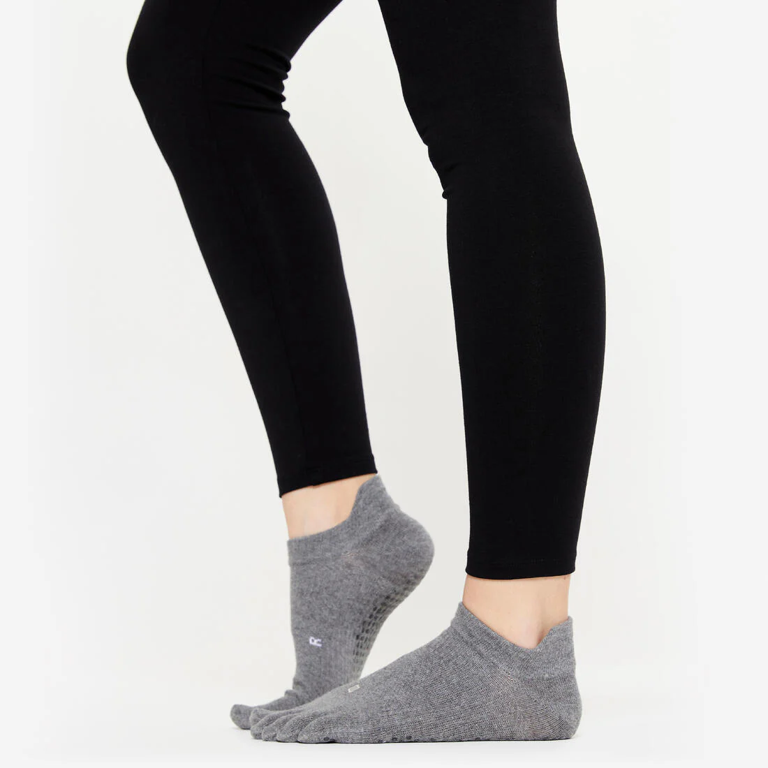 Non-Slip Yoga Toe Socks - Mottled Grey - Image 4