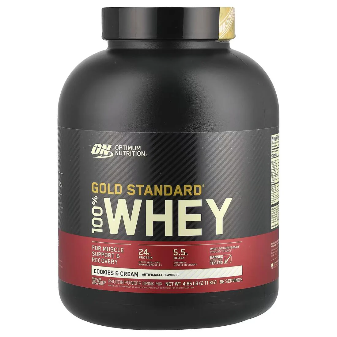 Optimum Nutrition Gold Standard 100% Whey (Cookies & Cream) – 4.64 lbs