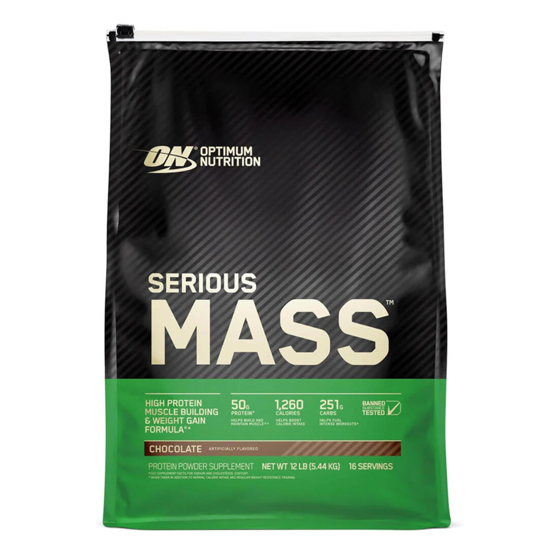Optimum Nutrition Serious Mass Weight Gainer (12 lb) - CHOCOLATE