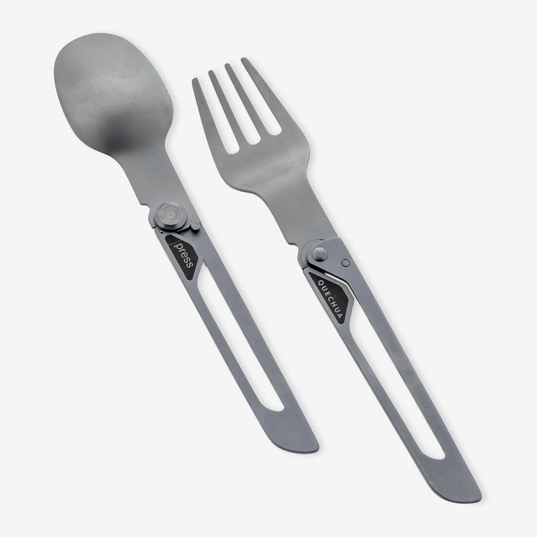 Pack of 2 Folding Cutlery Sets 900, Fork + Spoon, Stainless Steel for Camping
