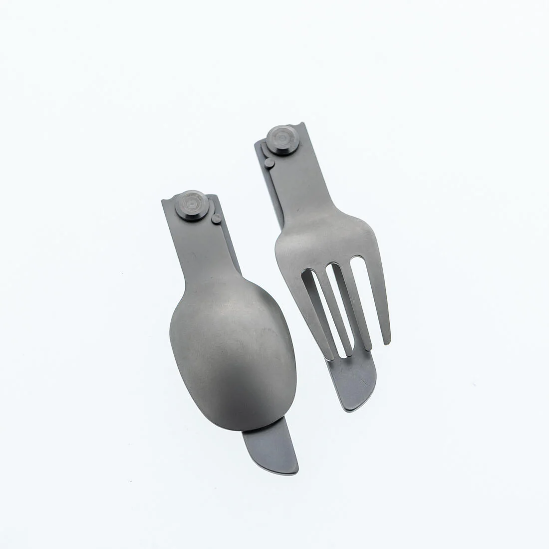 Pack of 2 Folding Cutlery Sets 900, Fork + Spoon, Stainless Steel for Camping - Image 2