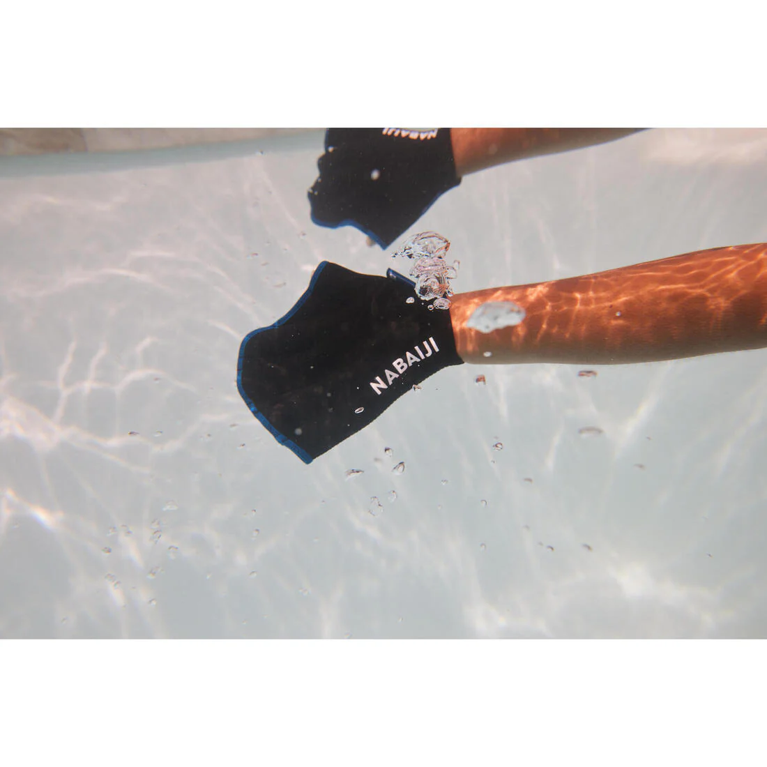 Pair of Aquafitness Neoprene Webbed Gloves black blue - Image 8