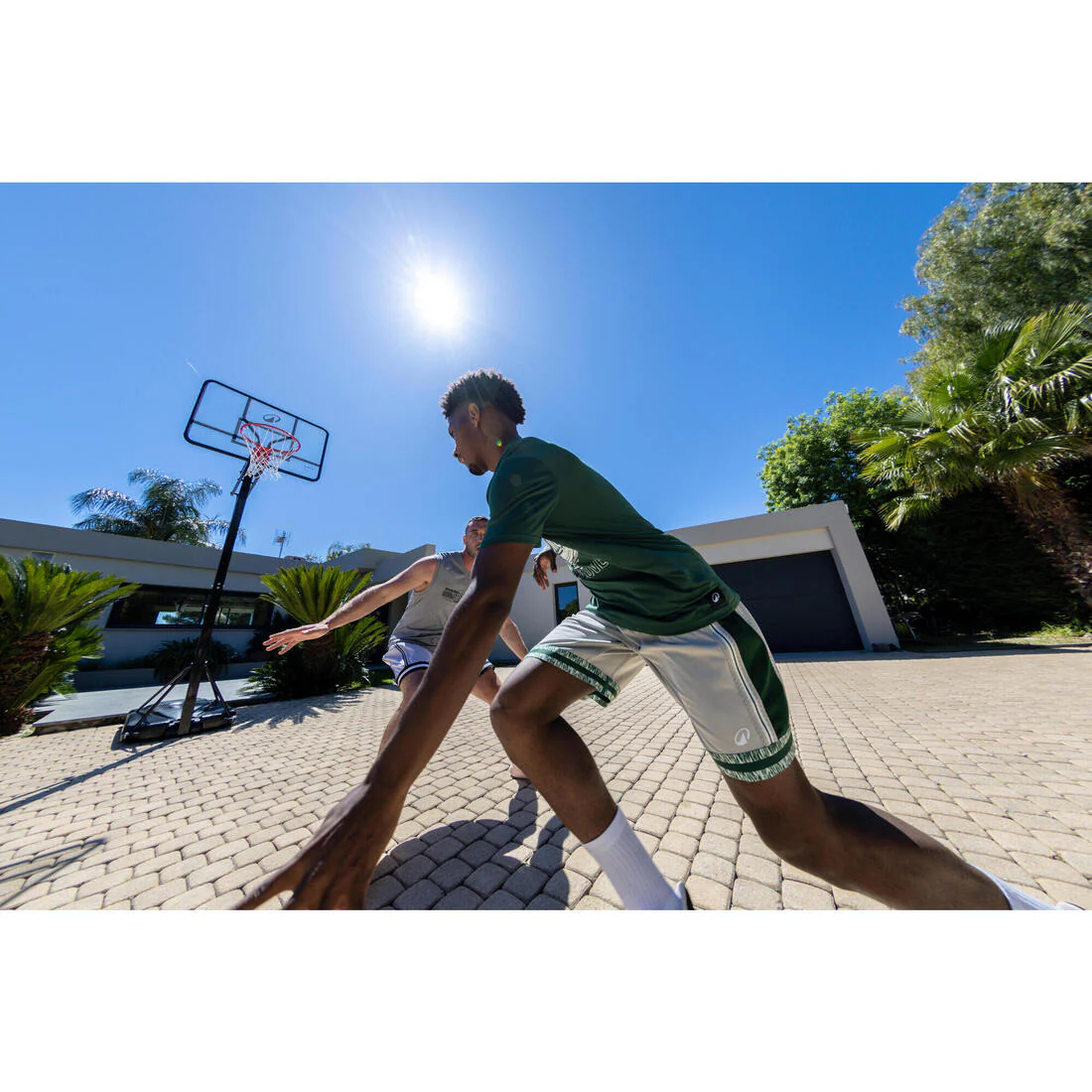 Overhanging Basketball Hoop for Dunking, Height Adjustable 2.40m to 3.05m, B700 - Image 12