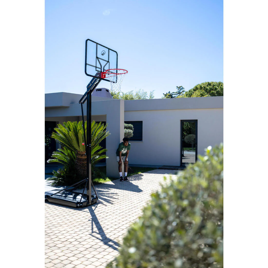Overhanging Basketball Hoop for Dunking, Height Adjustable 2.40m to 3.05m, B700 - Image 16