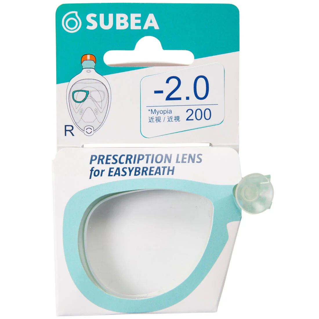 Right corrective lens for the short-sighted for transparent Easybreath masks M/G - Image 4