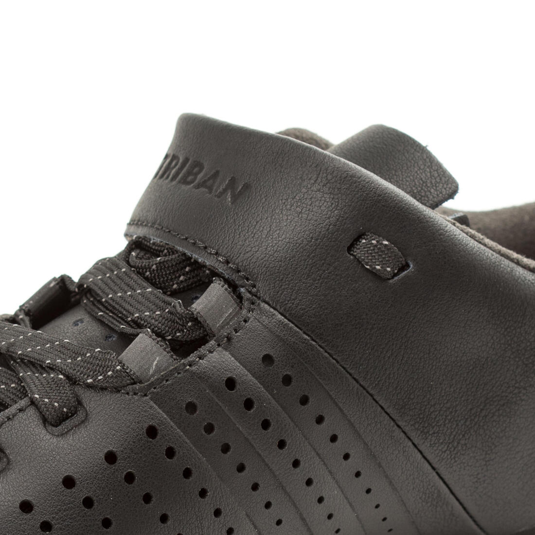 Road and Gravel Cycling Leather Lace-Up SPD Shoes GRVL 520 - Black - Image 5