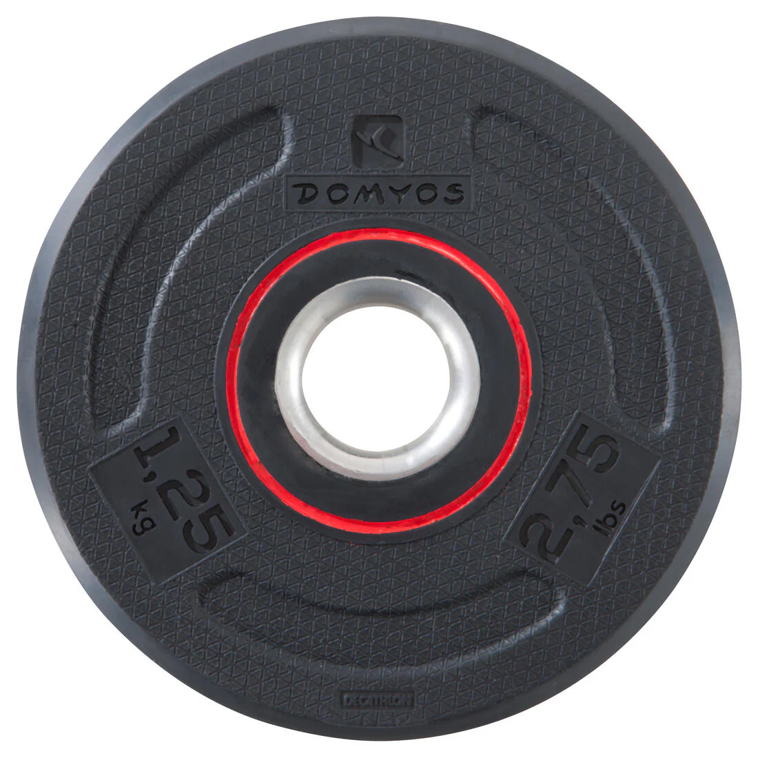 Rubber Disc Weight 1.25 kg, 1 inch / 28mm, Partly Recycled Cast Iron