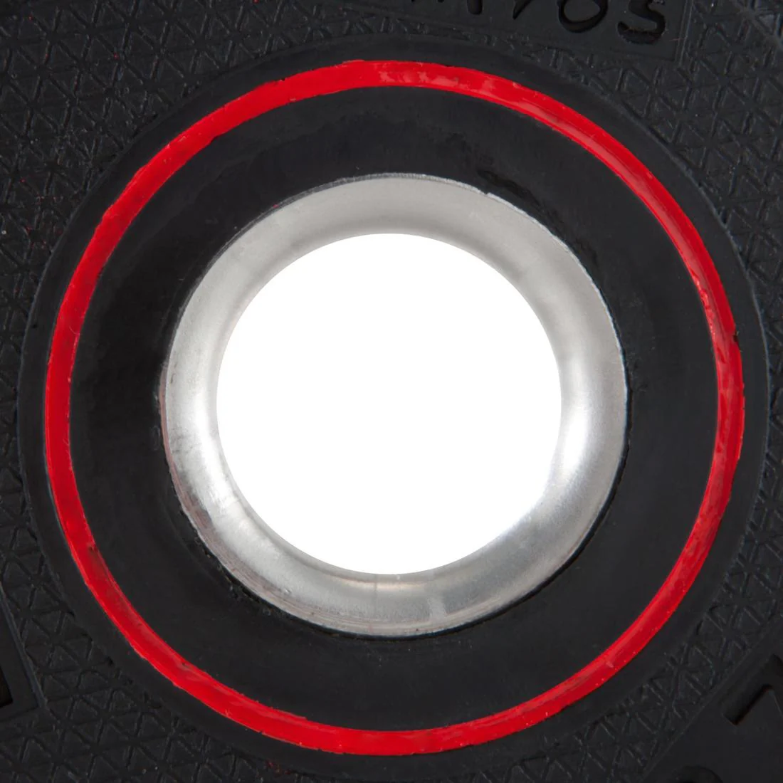 Rubber Disc Weight 1.25 kg, 1 inch / 28mm, Partly Recycled Cast Iron - Image 4