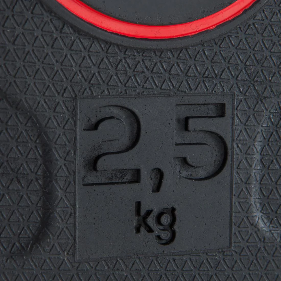 Rubber Disc Weight 2.5 kg 1 Inch / 28mm Partly Recycled Cast Iron - Image 3