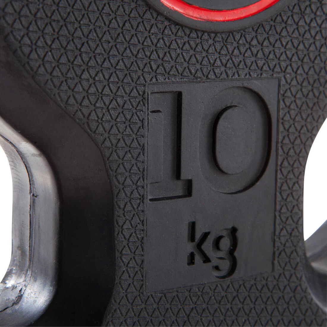 Rubber Disc Weight with Handles 10 kg 1 Inch / 28mm Partly Recycled Cast Iron - Image 4