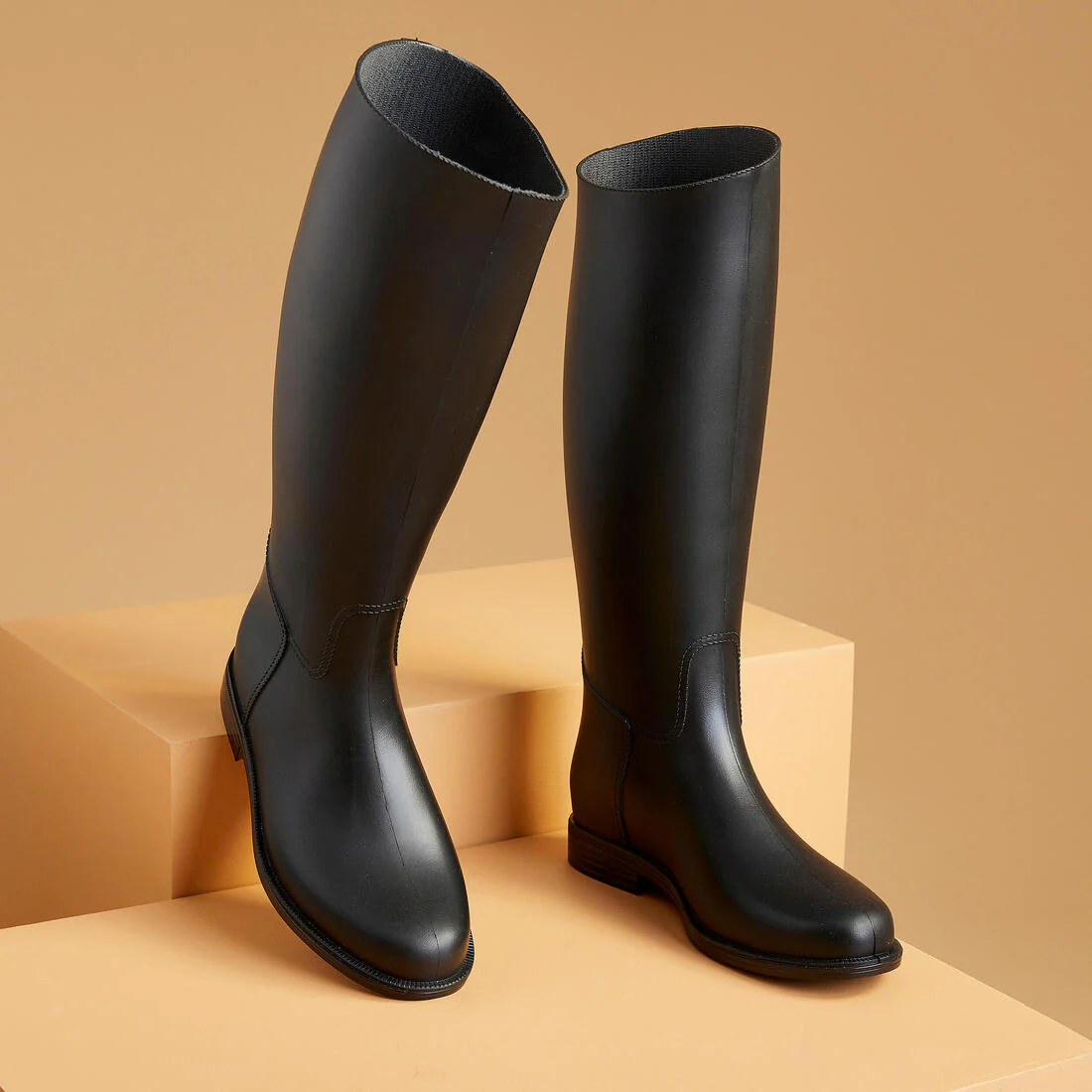 Schooling Adult Horse Riding Long Boots - Black - Image 2