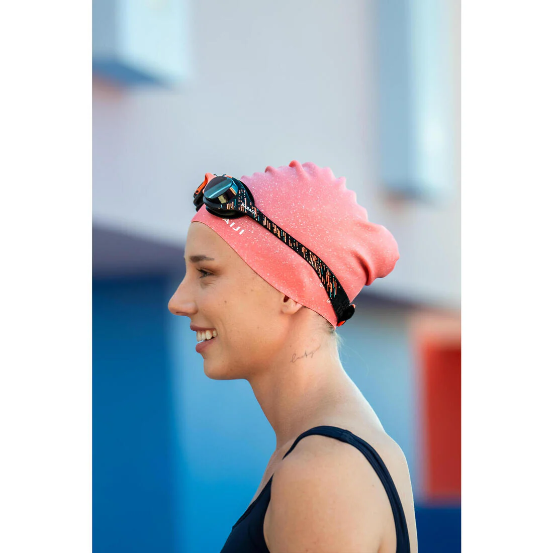 Silicone swimming cap - one size - long hair - Image 8