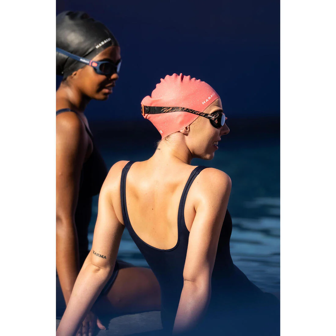 Silicone swimming cap - one size - long hair - Image 9