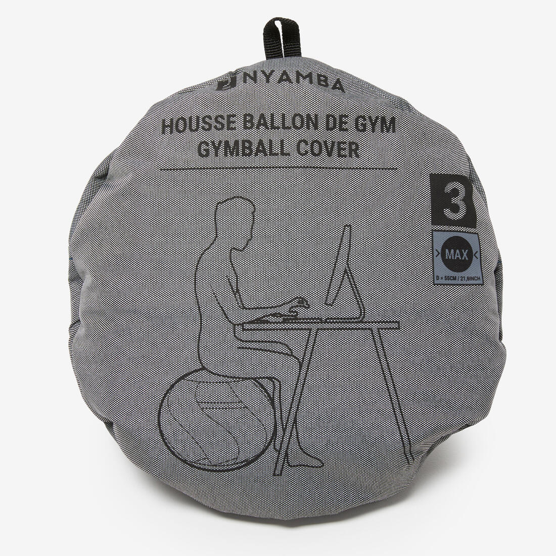 Size 3 / 75 cm Swiss Ball Cover - Grey - Image 3