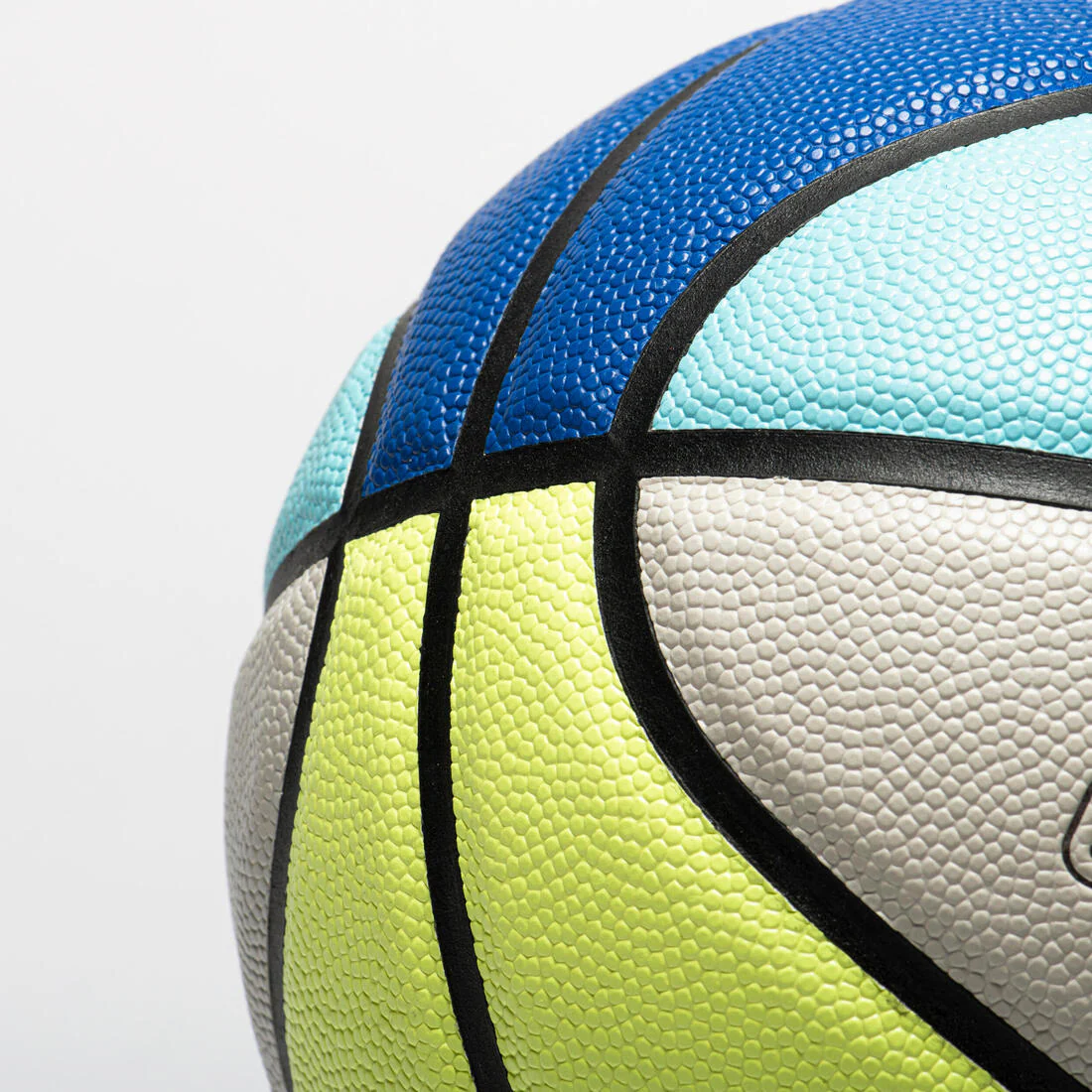 Size 5 Basketball BT500 - Blue/Grey/Yellow - Image 4