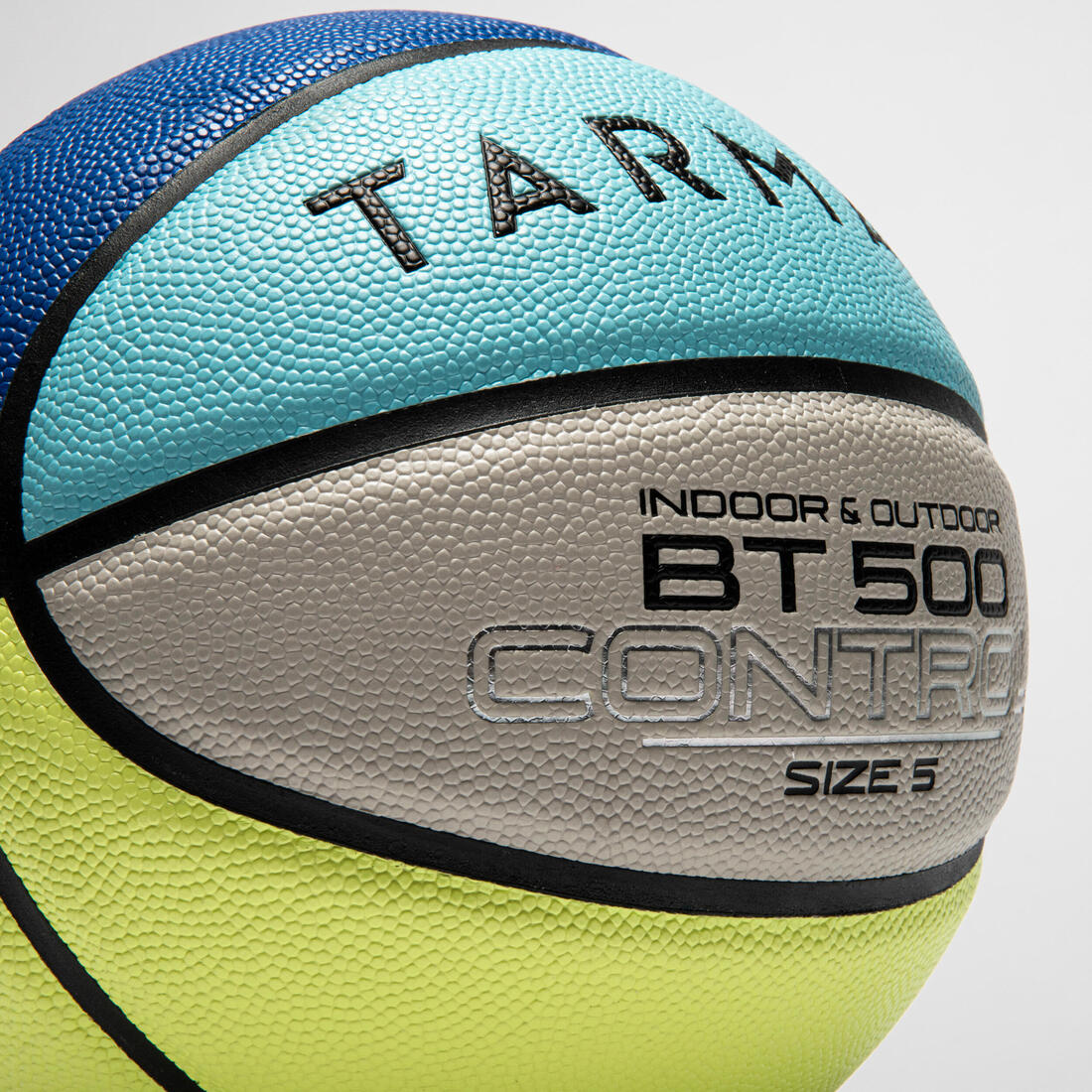 Size 5 Basketball BT500 - Blue/Grey/Yellow - Image 5