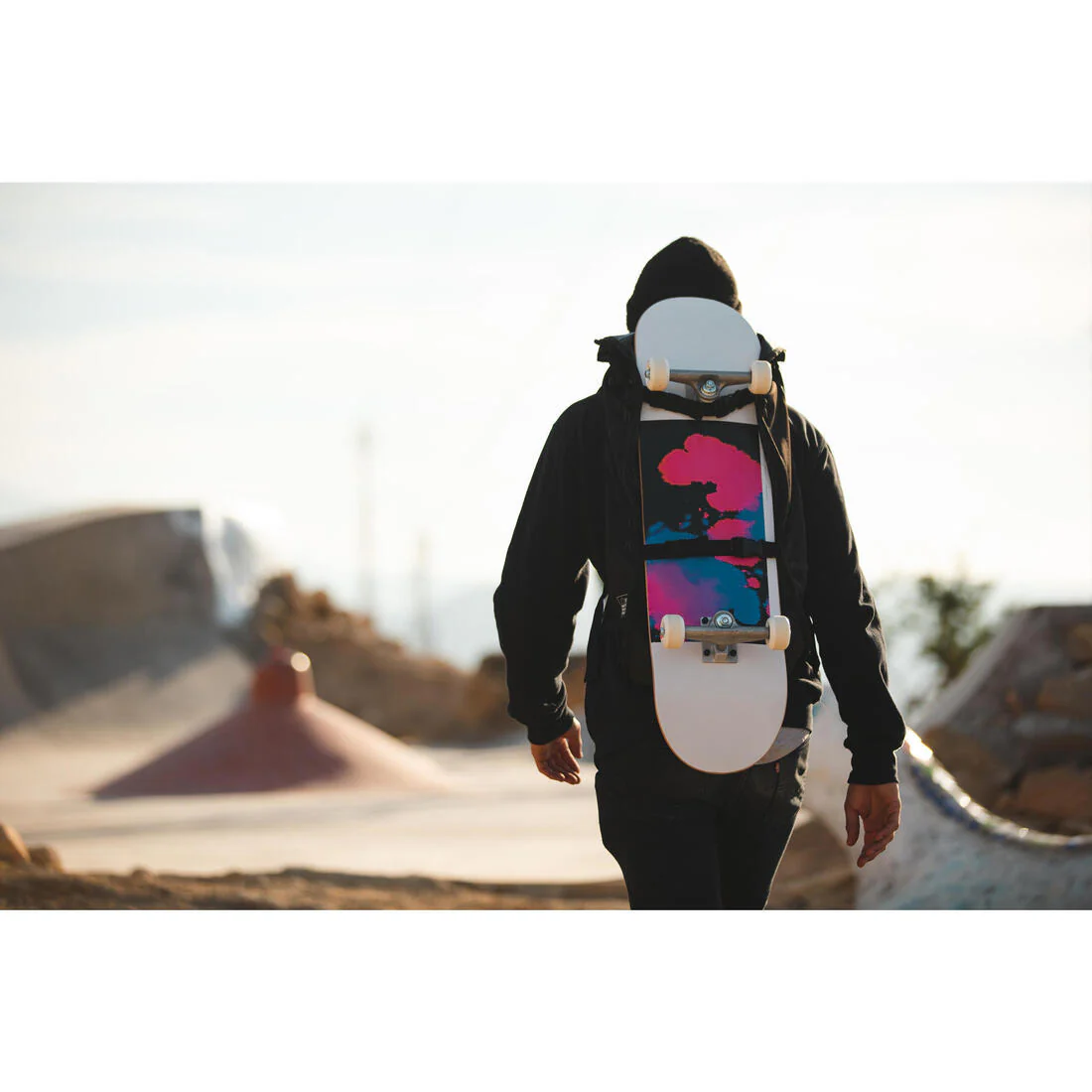 Skateboarding Backpack BG500 Rolltop 25L - Black - Image 10