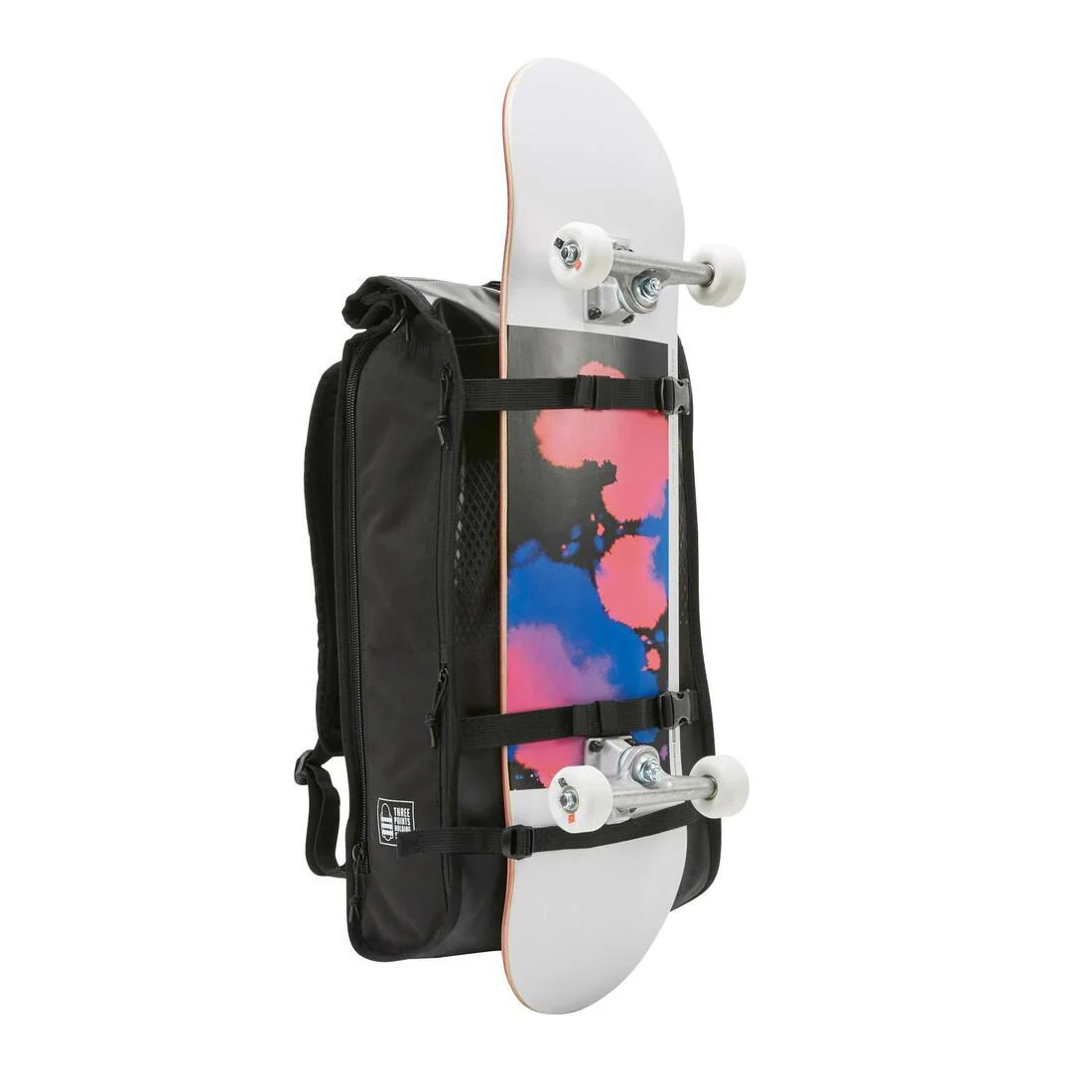 Skateboarding Backpack BG500 Rolltop 25L - Black - Image 5