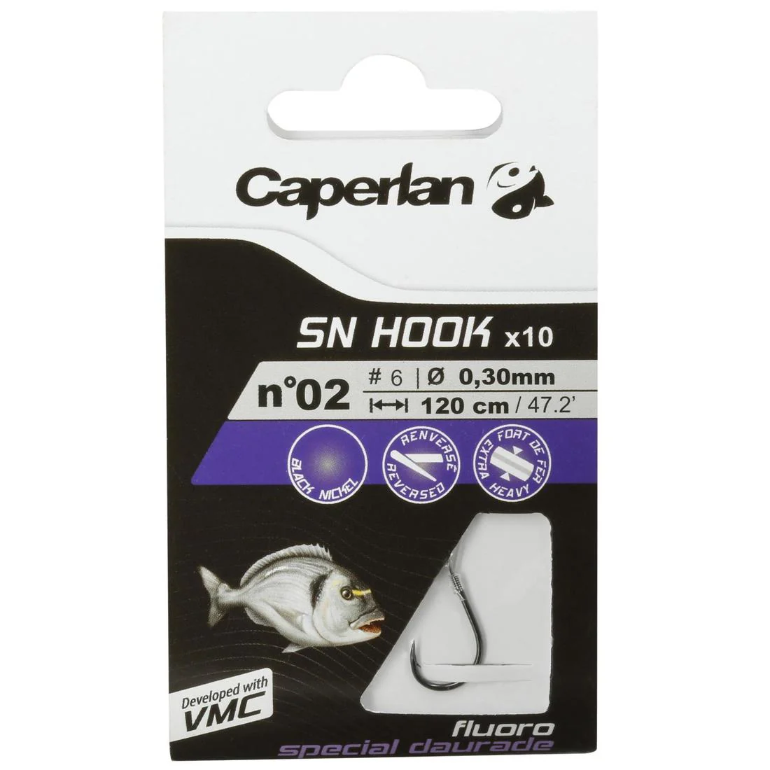 SN FLUORO SEABREAM spade-end hooks to line for sea fishing - Image 6