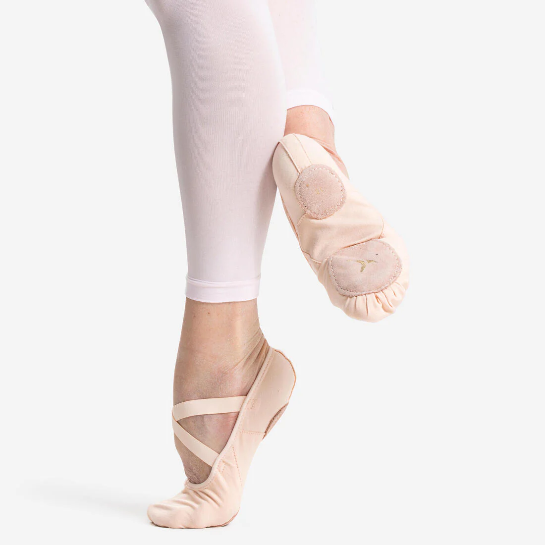 Stretch Canvas Split-Sole Demi-Pointe Ballet Shoes Size 7 to 7.5 - Salmon - Image 6