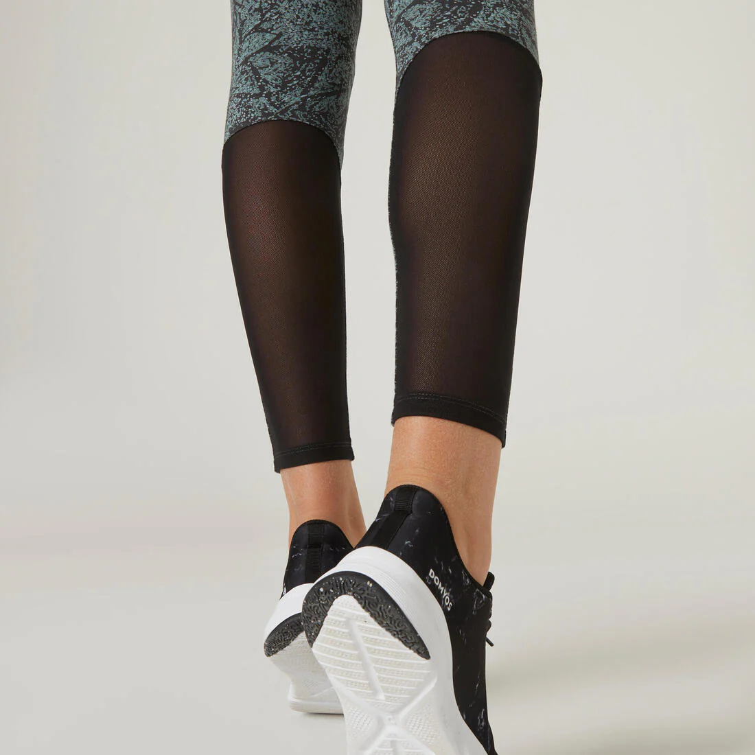 Stretchy High-Waisted Cotton Fitness Leggings with Mesh Print - Image 8
