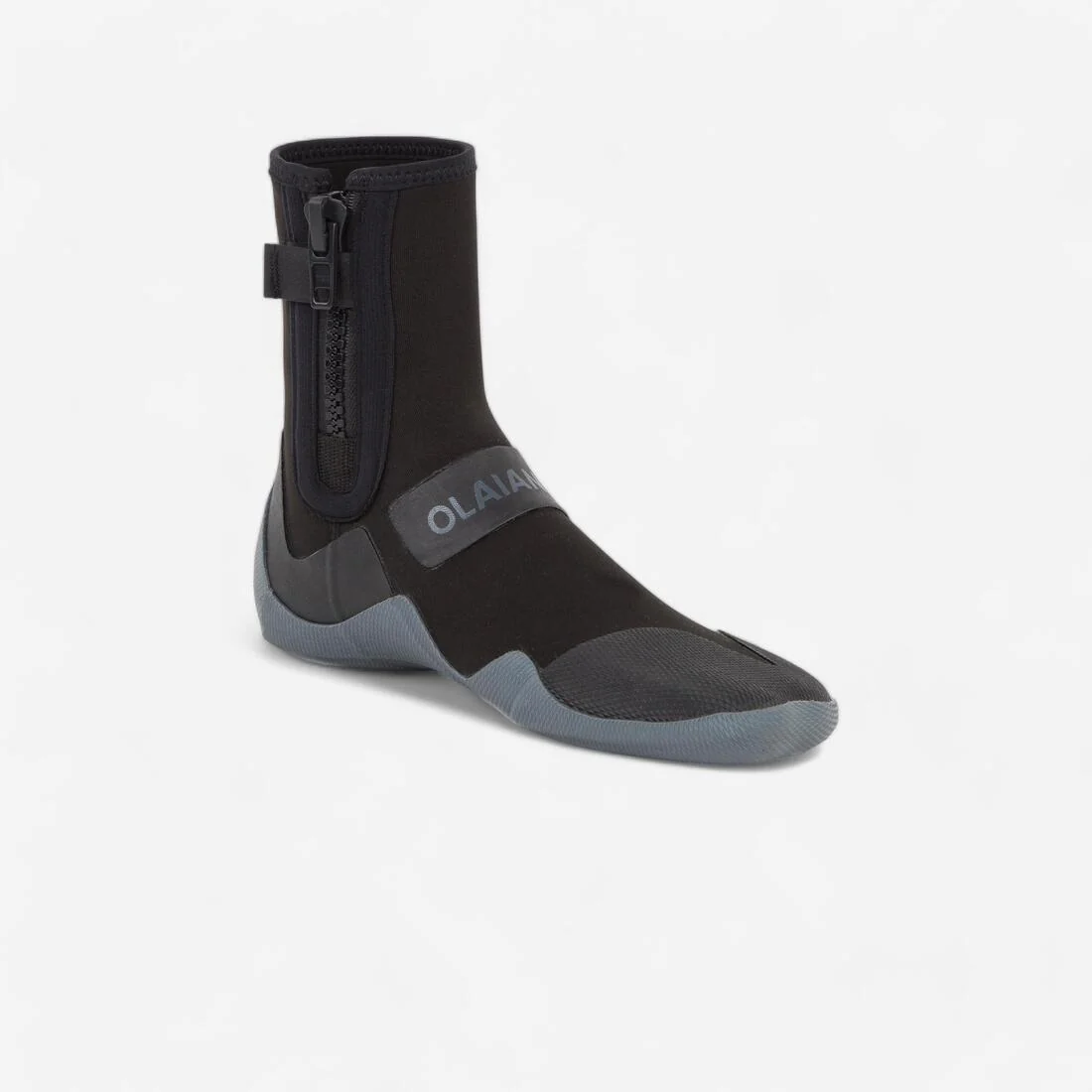 Surfing Neoprene Zip Booties 500 3 mm - Black/Grey