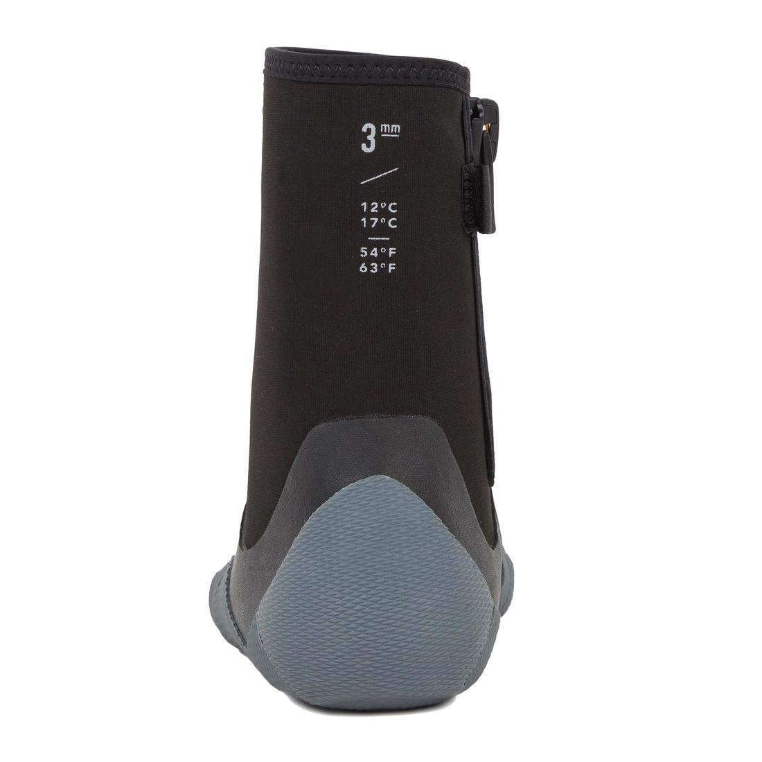 Surfing Neoprene Zip Booties 500 3 mm - Black/Grey - Image 4