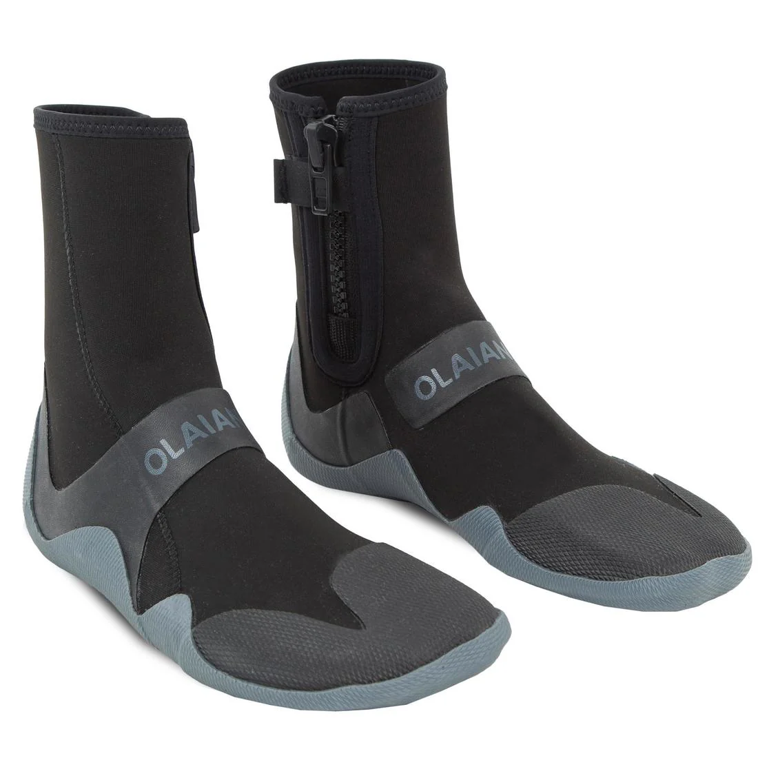 Surfing Neoprene Zip Booties 500 3 mm - Black/Grey - Image 7