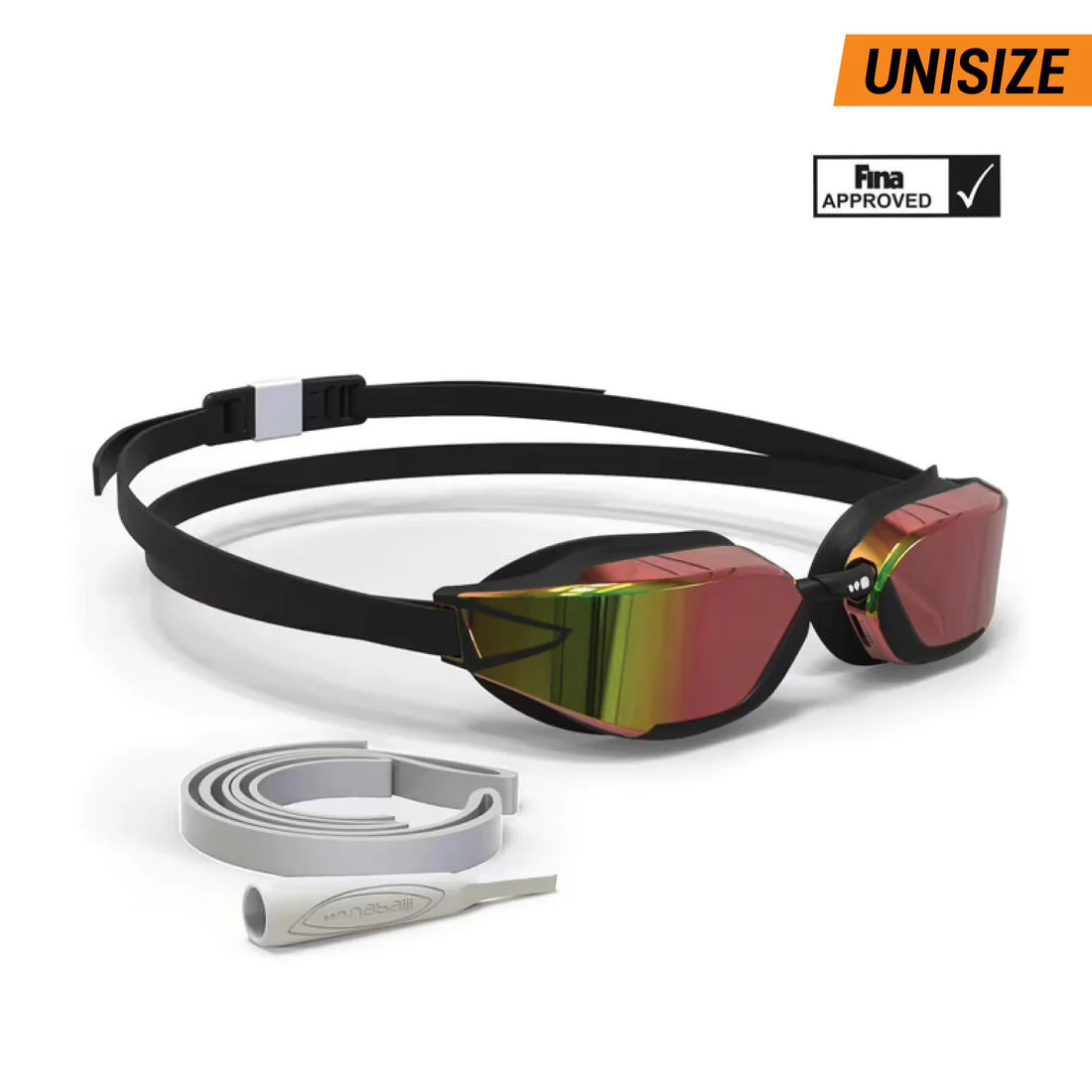 Swimming goggles One Size Fits All - Bfast black mirror orange fire