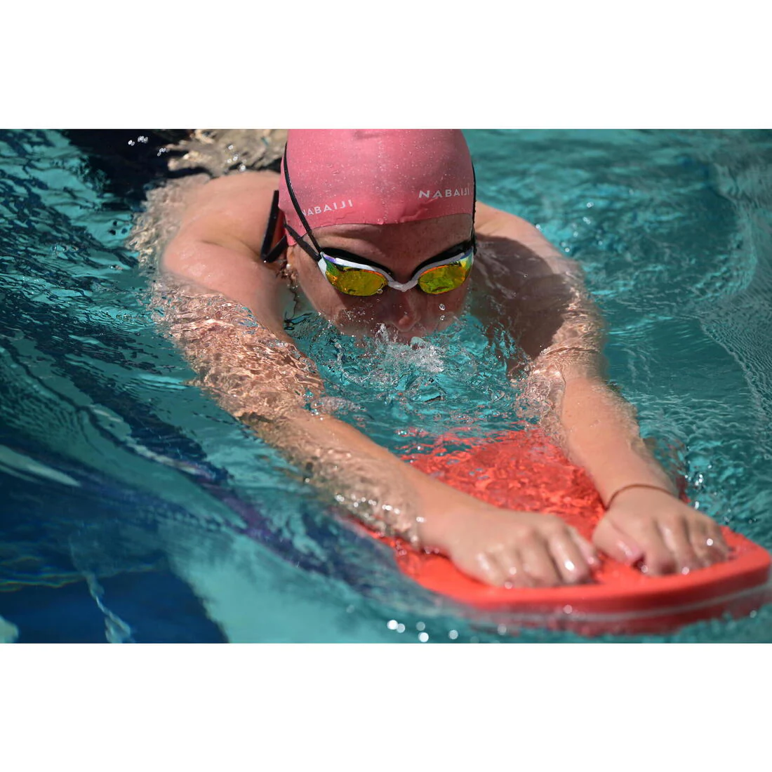Swimming goggles One Size Fits All - Bfit white mirror lenses pink pearl - Image 28