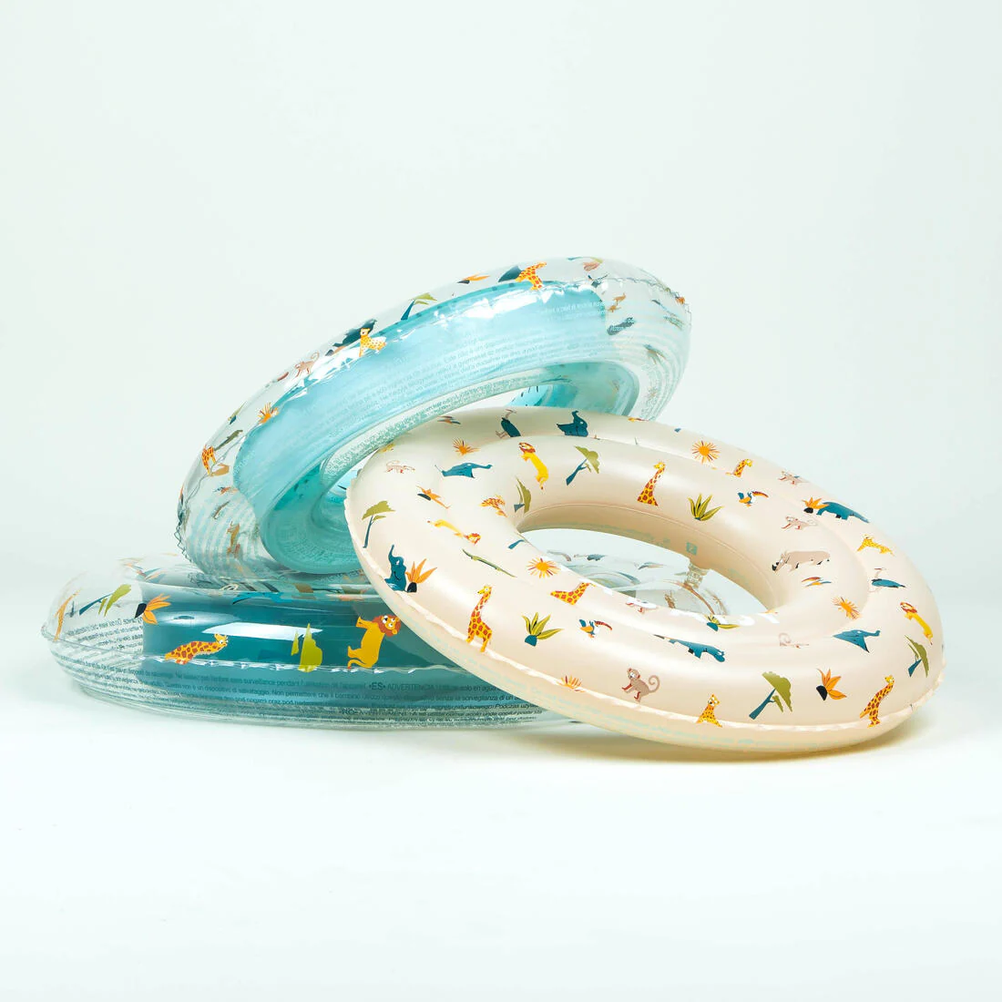 Swimming inflatable 51 cm pool ring for kids aged 3-6 - Green “PANDAS” print - Image 19