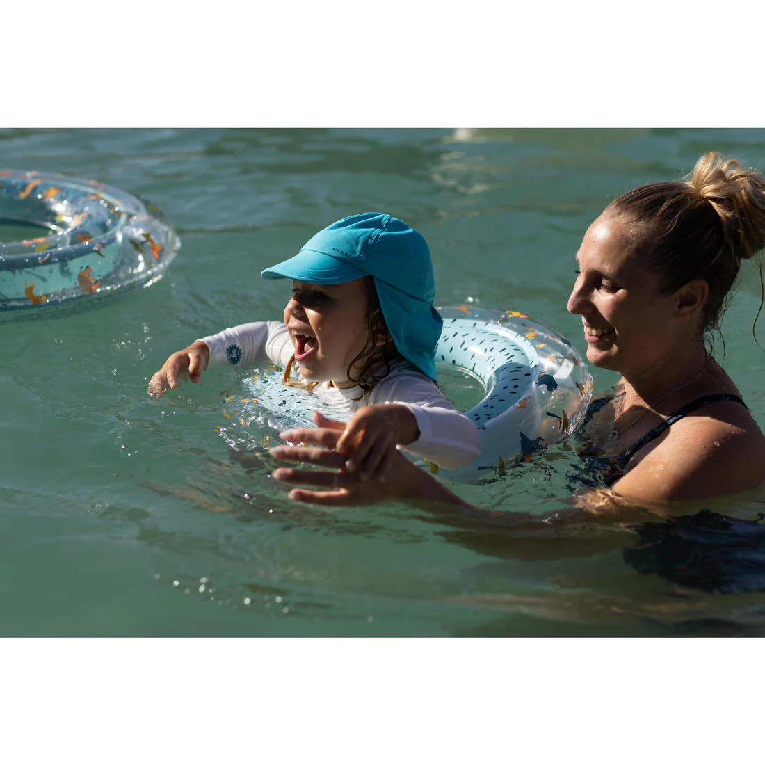 Swimming inflatable 51 cm pool ring for kids aged 3-6 - Green “PANDAS” print - Image 20