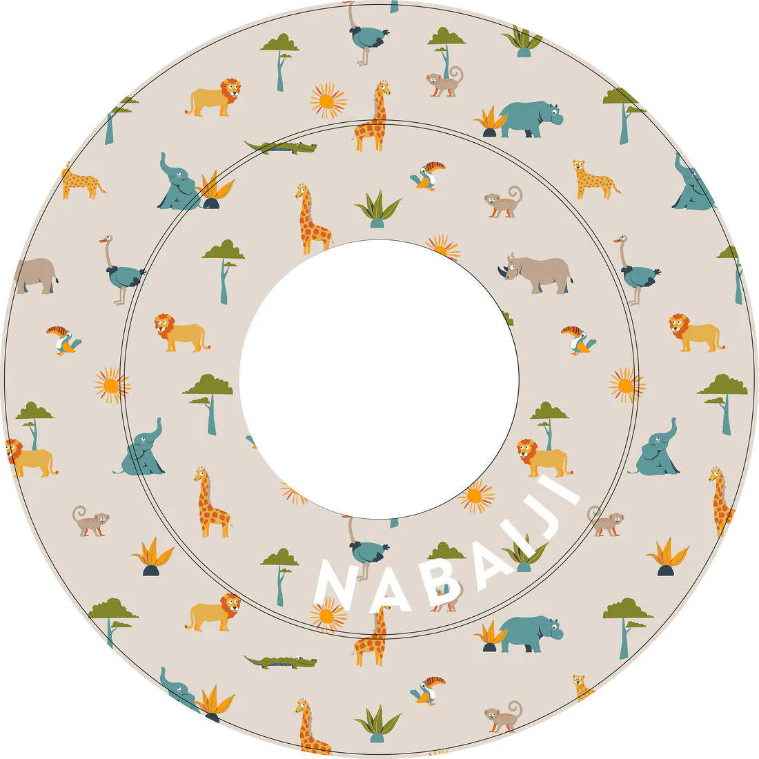 Swimming inflatable 51 cm pool ring for kids aged 3-6 - Green “PANDAS” print - Image 21