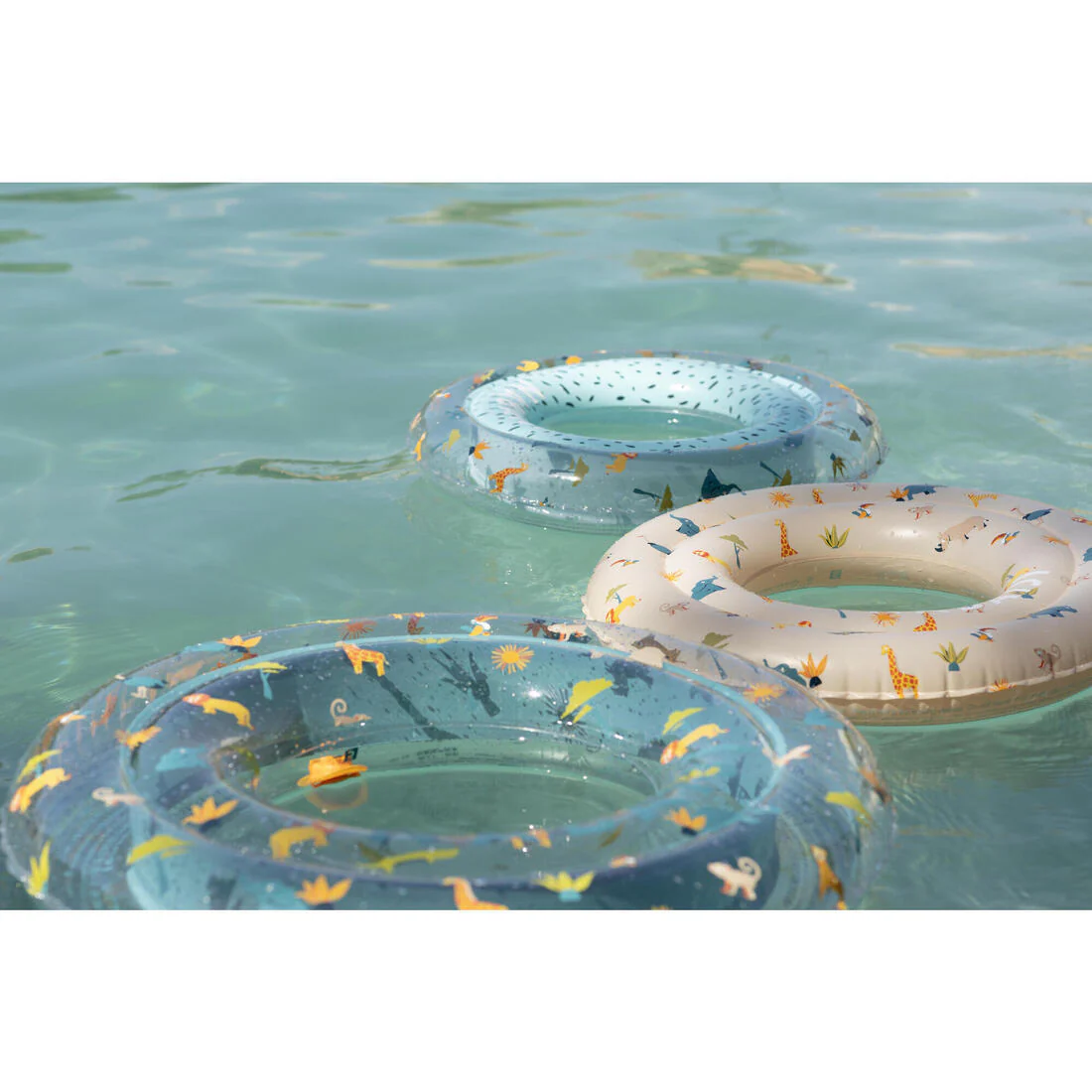 Swimming inflatable 51 cm pool ring for kids aged 3-6 - Green “PANDAS” print - Image 24