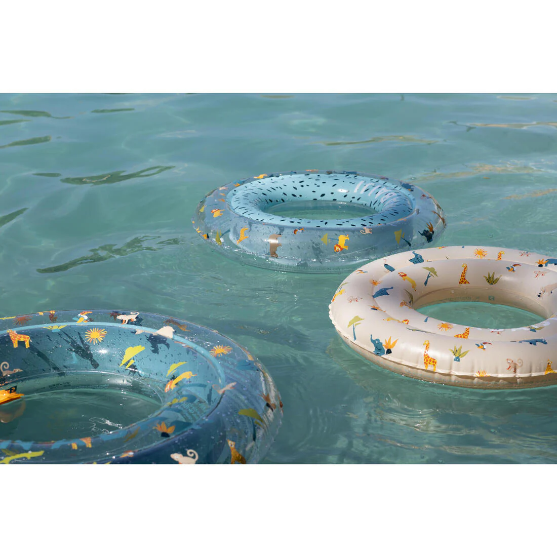Swimming inflatable 51 cm pool ring for kids aged 3-6 - Green “PANDAS” print - Image 25