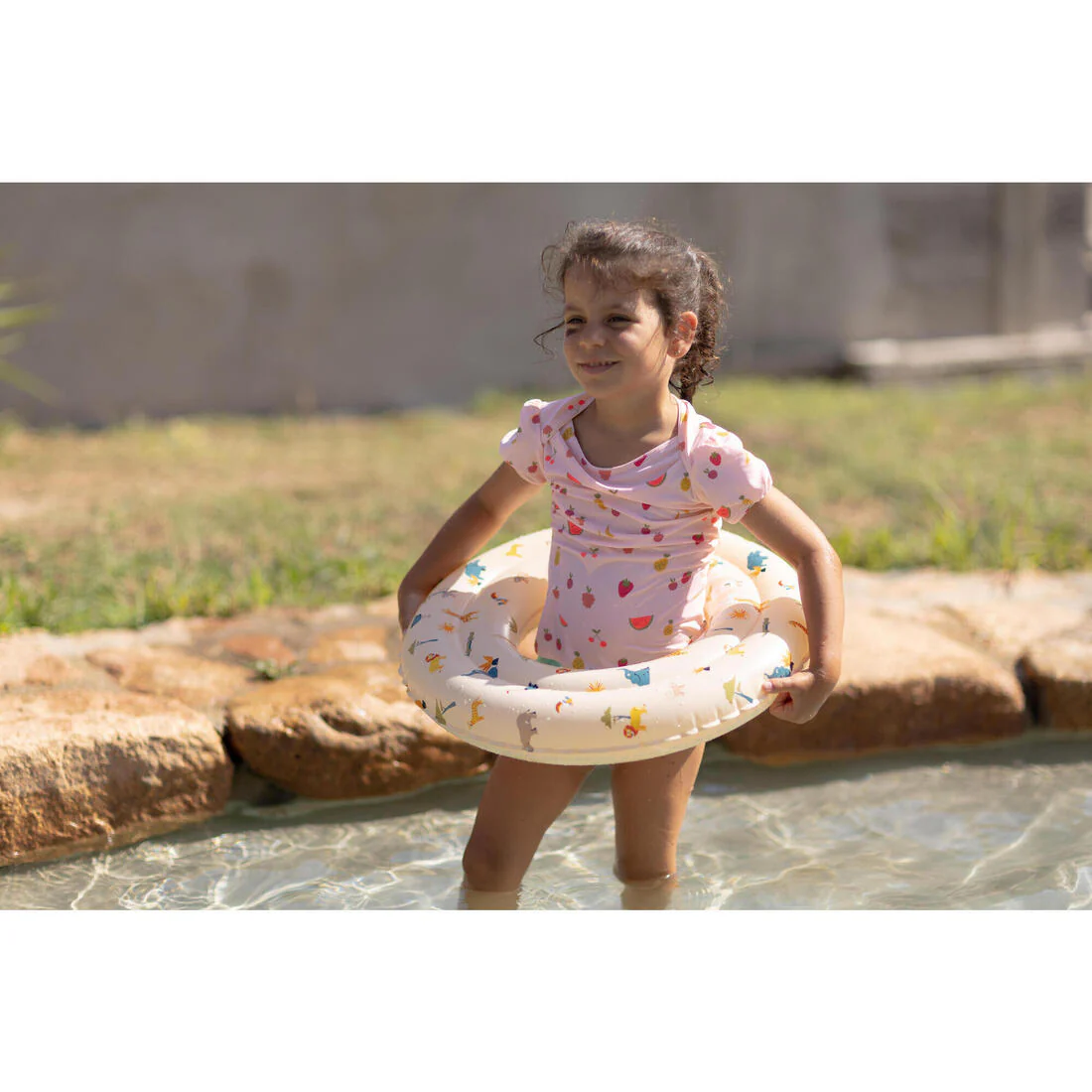 Swimming inflatable 51 cm pool ring for kids aged 3-6 - Green “PANDAS” print - Image 27