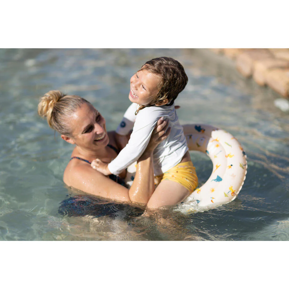 Swimming inflatable 51 cm pool ring for kids aged 3-6 - Green “PANDAS” print - Image 31