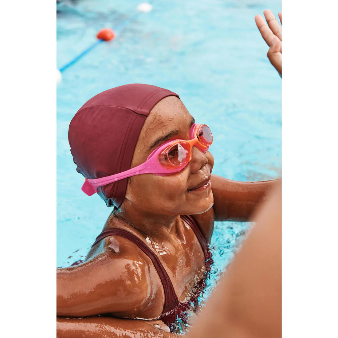 Swimming kit for girls: swimsuit, goggles, cap, bag - 100 Purple - Image 6