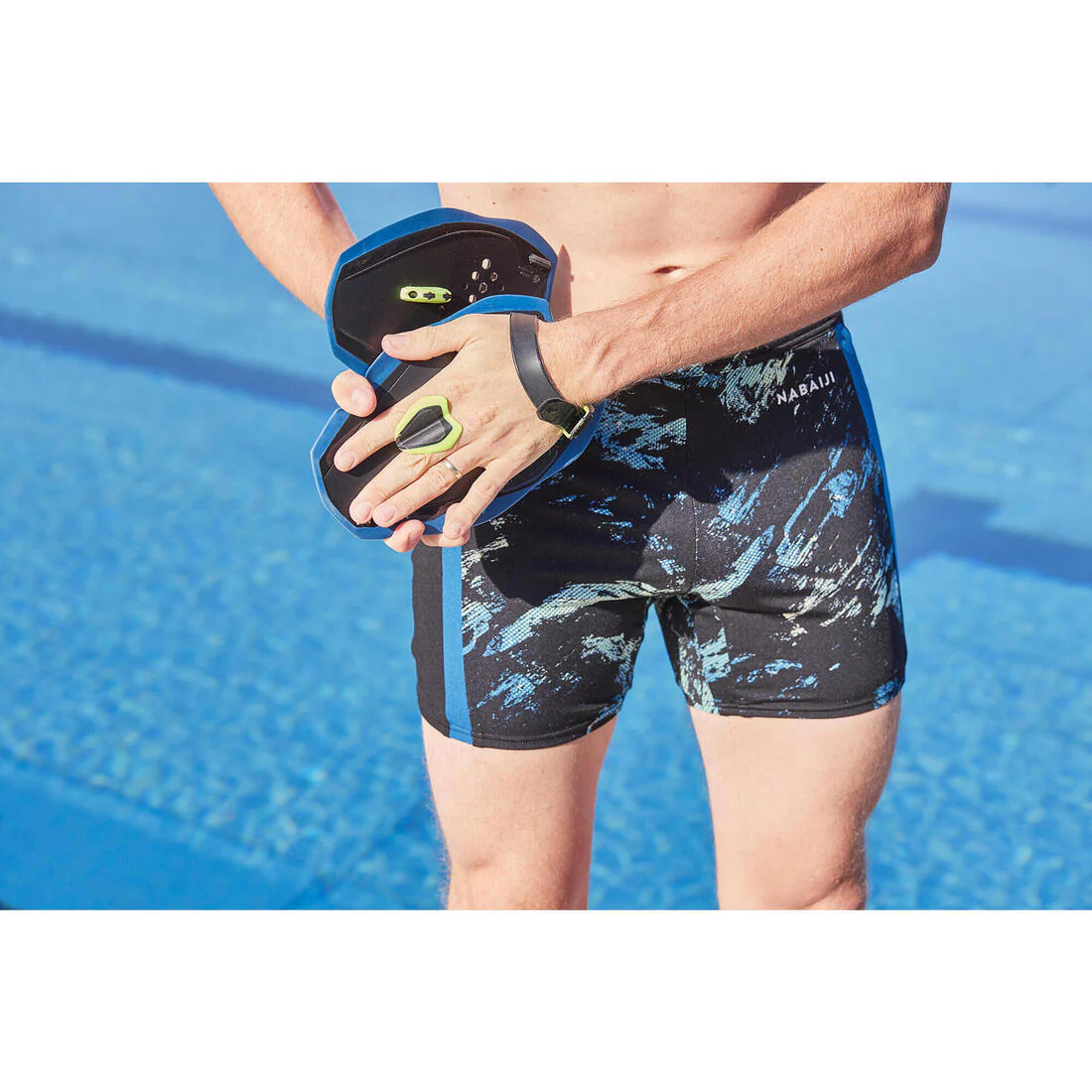 Swimming Paddles Quick-In 500 Size M Blue Yellow - Image 8