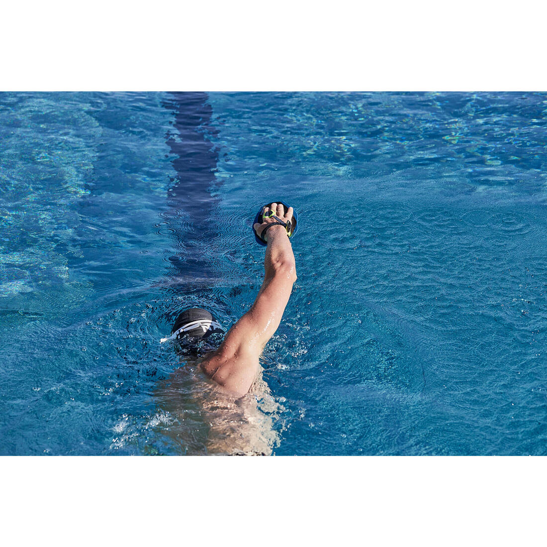 Swimming Paddles Quick-In 500 Size M Blue Yellow - Image 9