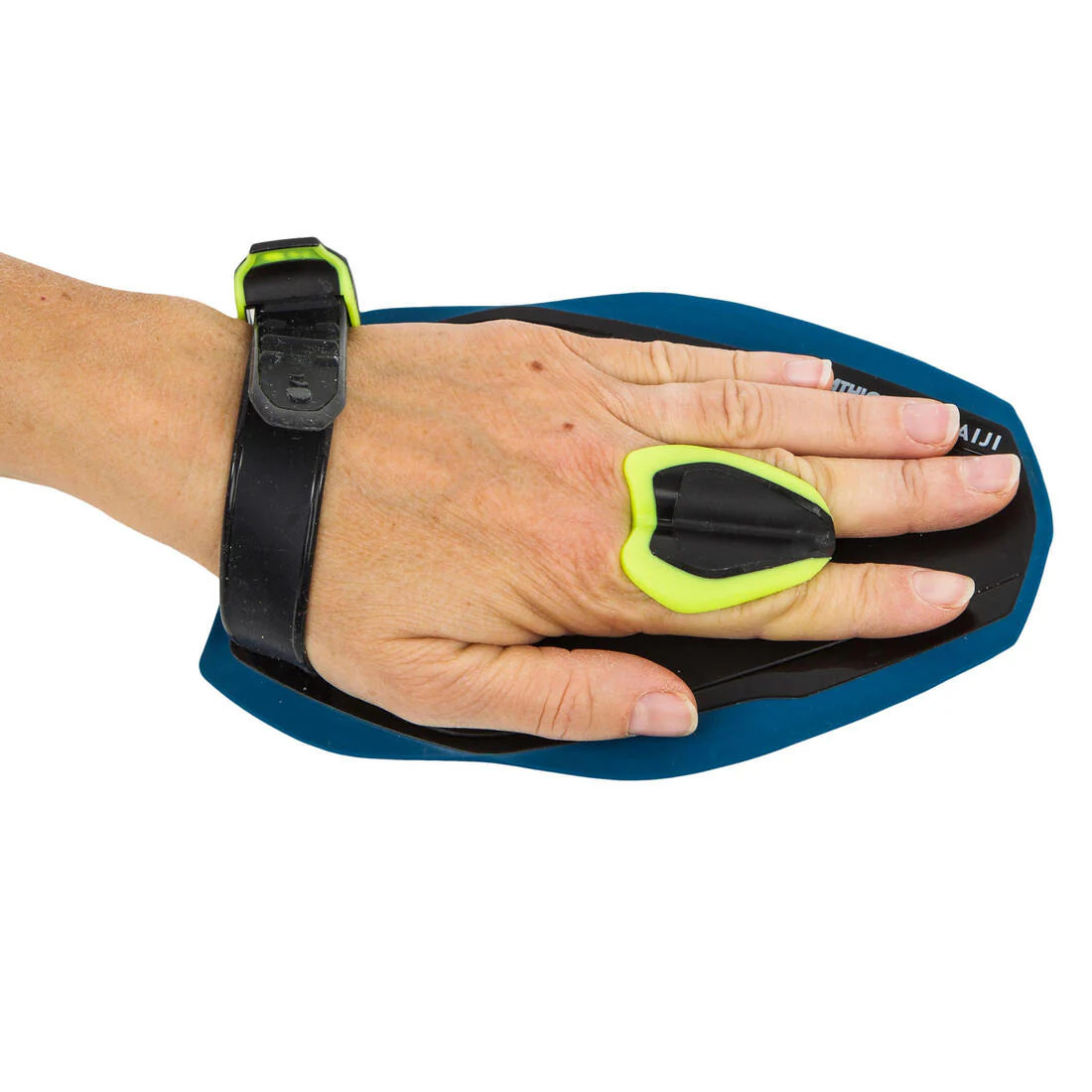 Swimming Paddles Quick-In 500 Size S - Blue Yellow - Image 3