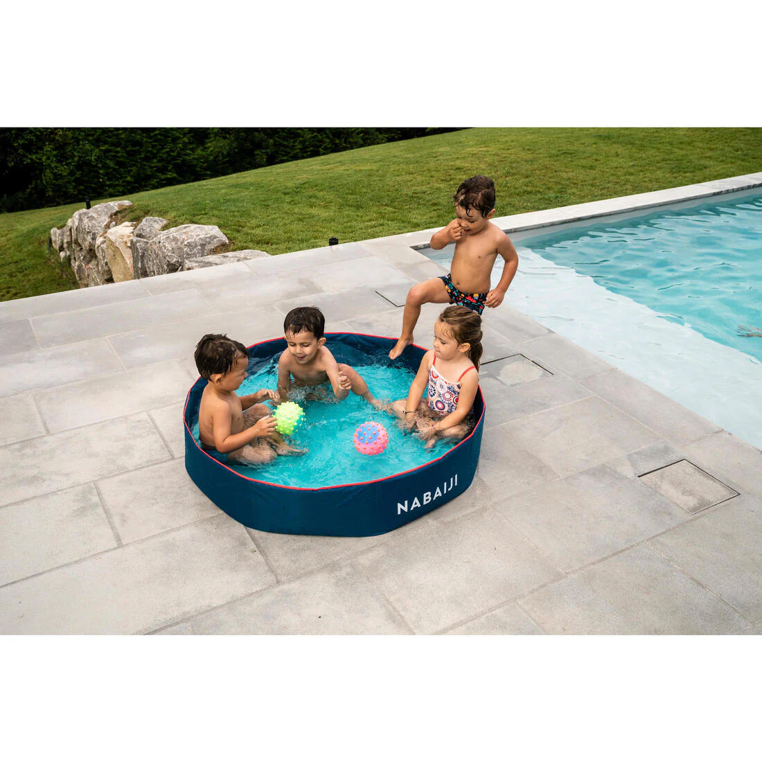 Swimming TIDIPOOL+ 120 cm kids paddling pool with waterproof carry bag - Blue - Image 3