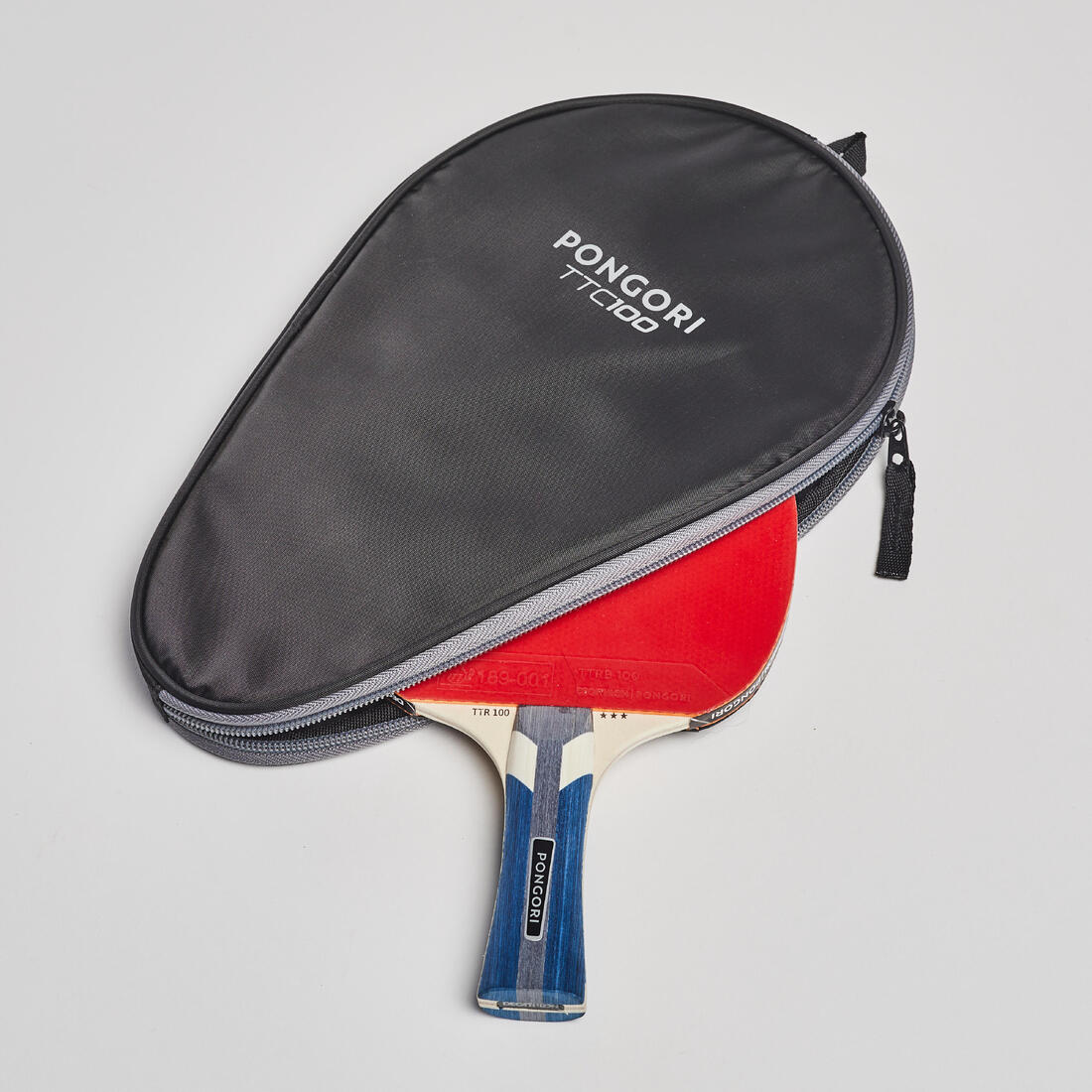 Table Tennis Bat Cover TTC 100 - Black/Grey - Image 3