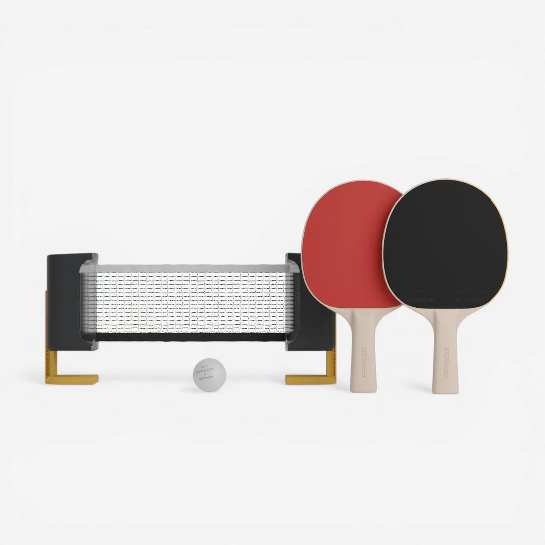 Table Tennis Set for Small Tables with Rollnet + 2 PPR100 Bats + 2 Balls