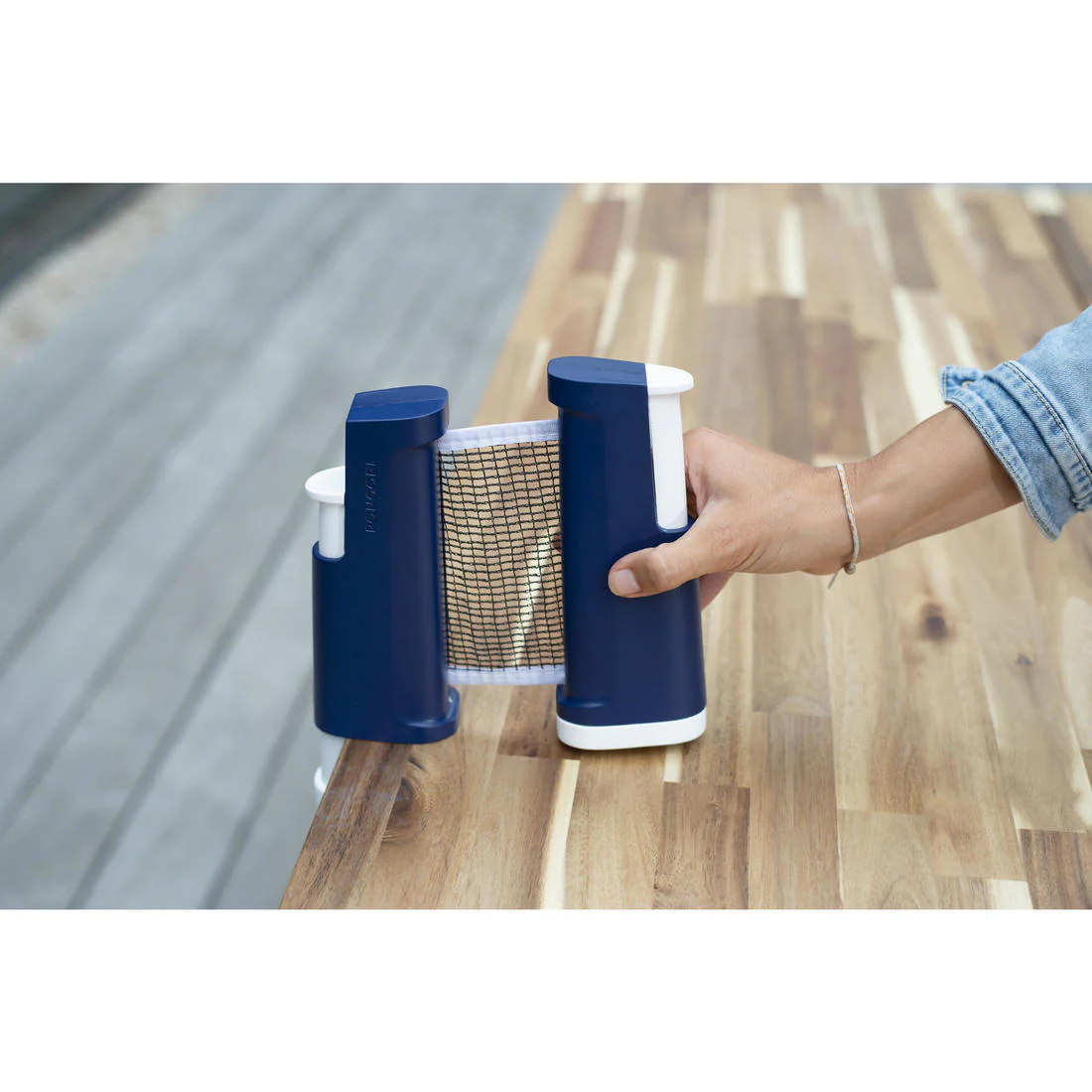 Table Tennis Set with Posts and Adjustable Rollnet - Blue/White - Image 10