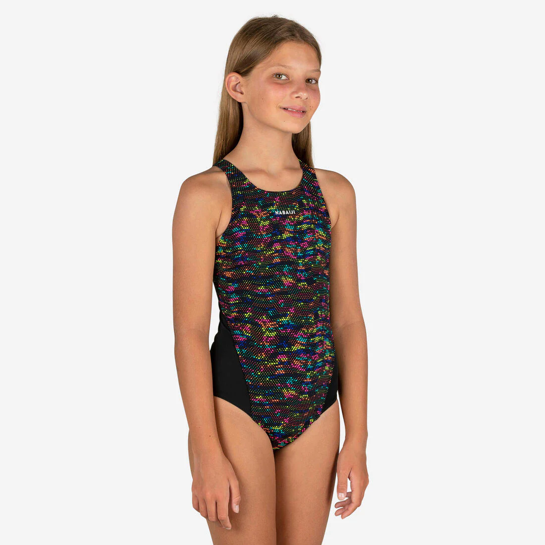 Teen girls’ swimming 1-piece swimsuit - 500 Kamiye fire - Image 2