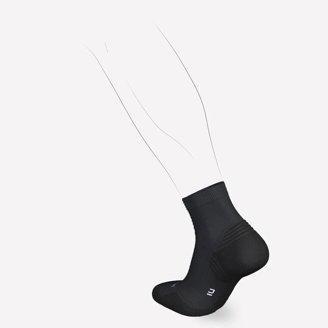 Thick Running Socks Mid Pack of 2 Pairs Run 500 - Image 3